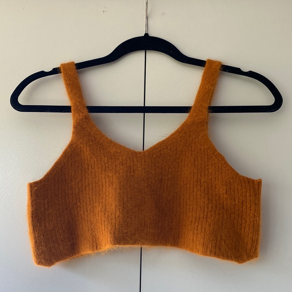 Fuzzy Yellow Crop Top